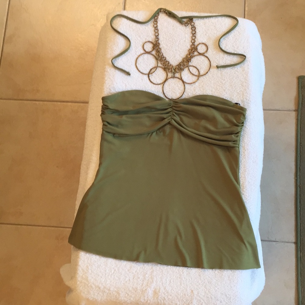 Takara top size medium olive green strapless